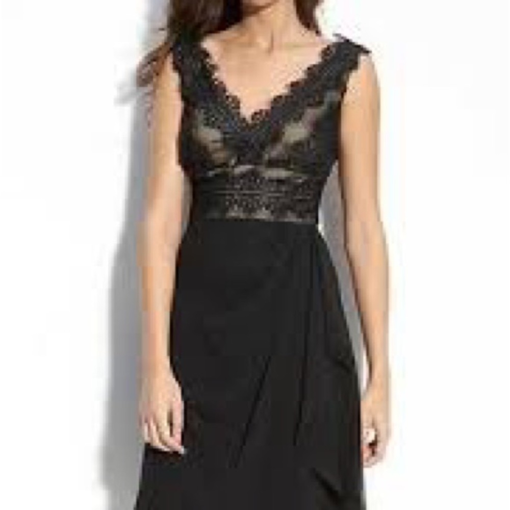 JS Collections Black Lace Maxi Dress